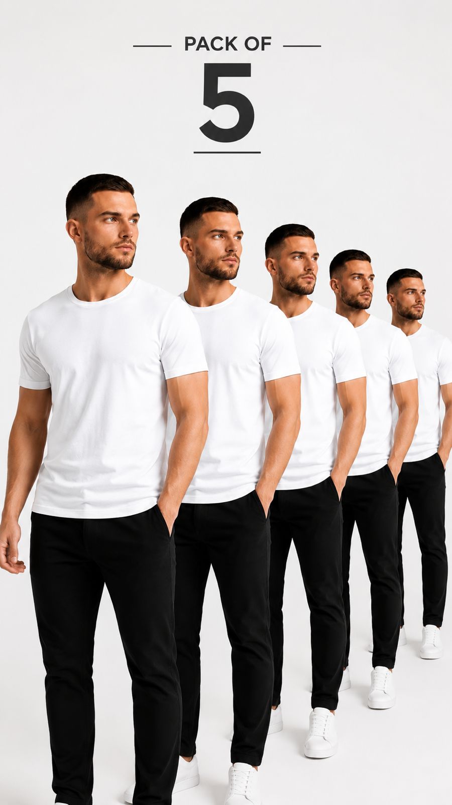 Pack of 5 White T-shirts